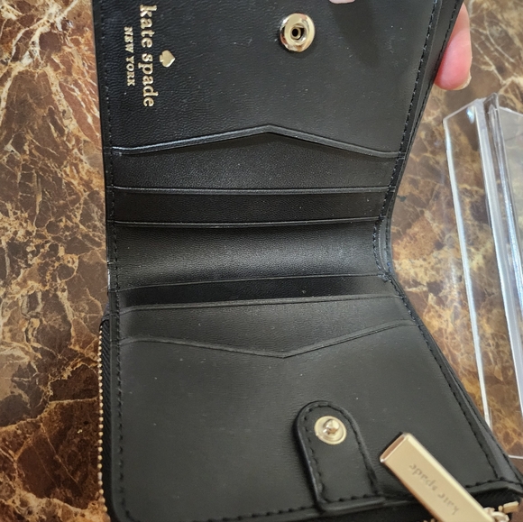 Kate Spade Black Wallet with Colorful Floral Design NWOT - Picture 4 of 15